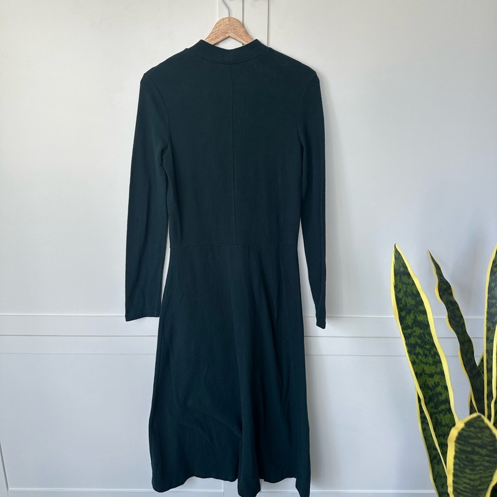 Vince long sleeved mock neck dress Petite Small in gorgeous green - Picture 3 of 5